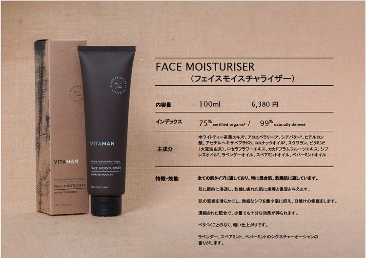 FACE MOISTURISER （フェイスモイスチャライザー）